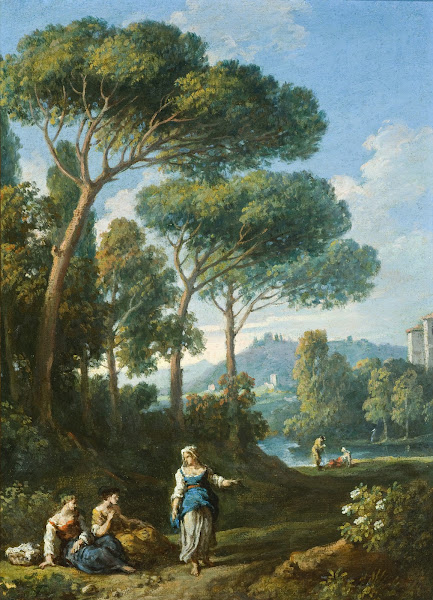 View of the Roman Campagna with Figures Conversing circa 1725