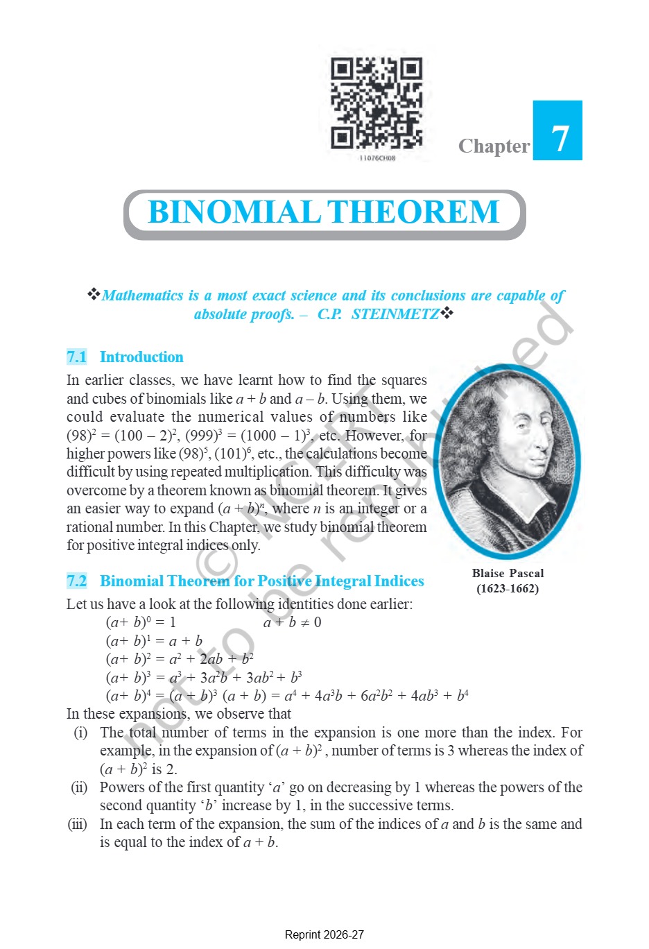 AHSEC Class 11 Mathematics Chapter 7 books Pdf (English Medium) ~ Daily ...