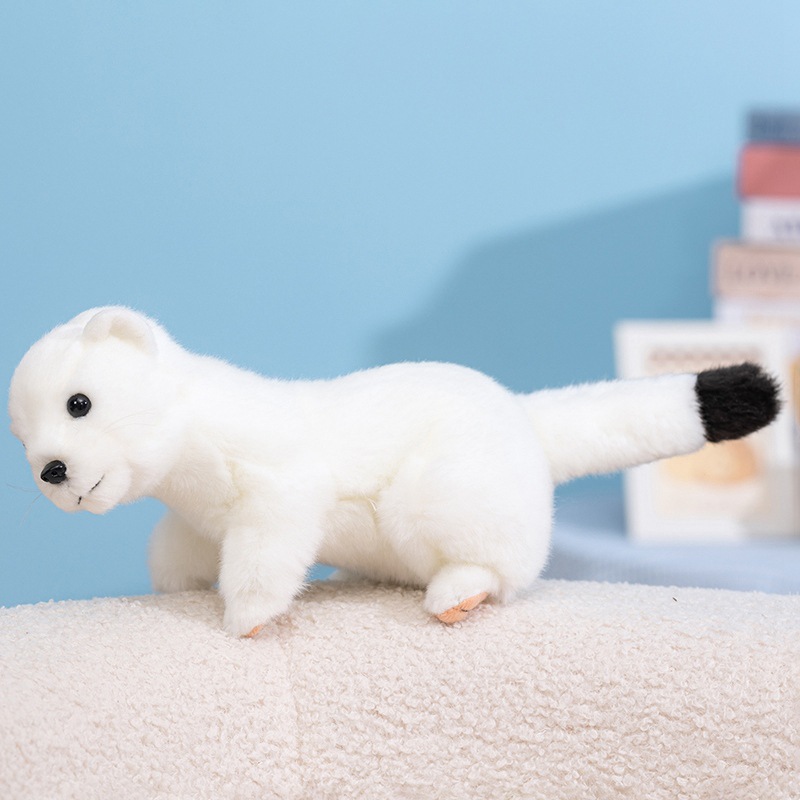 Stuffed weasel, white