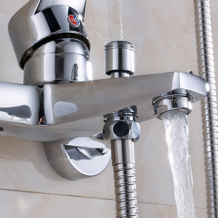 Shower mixing valve, three-part