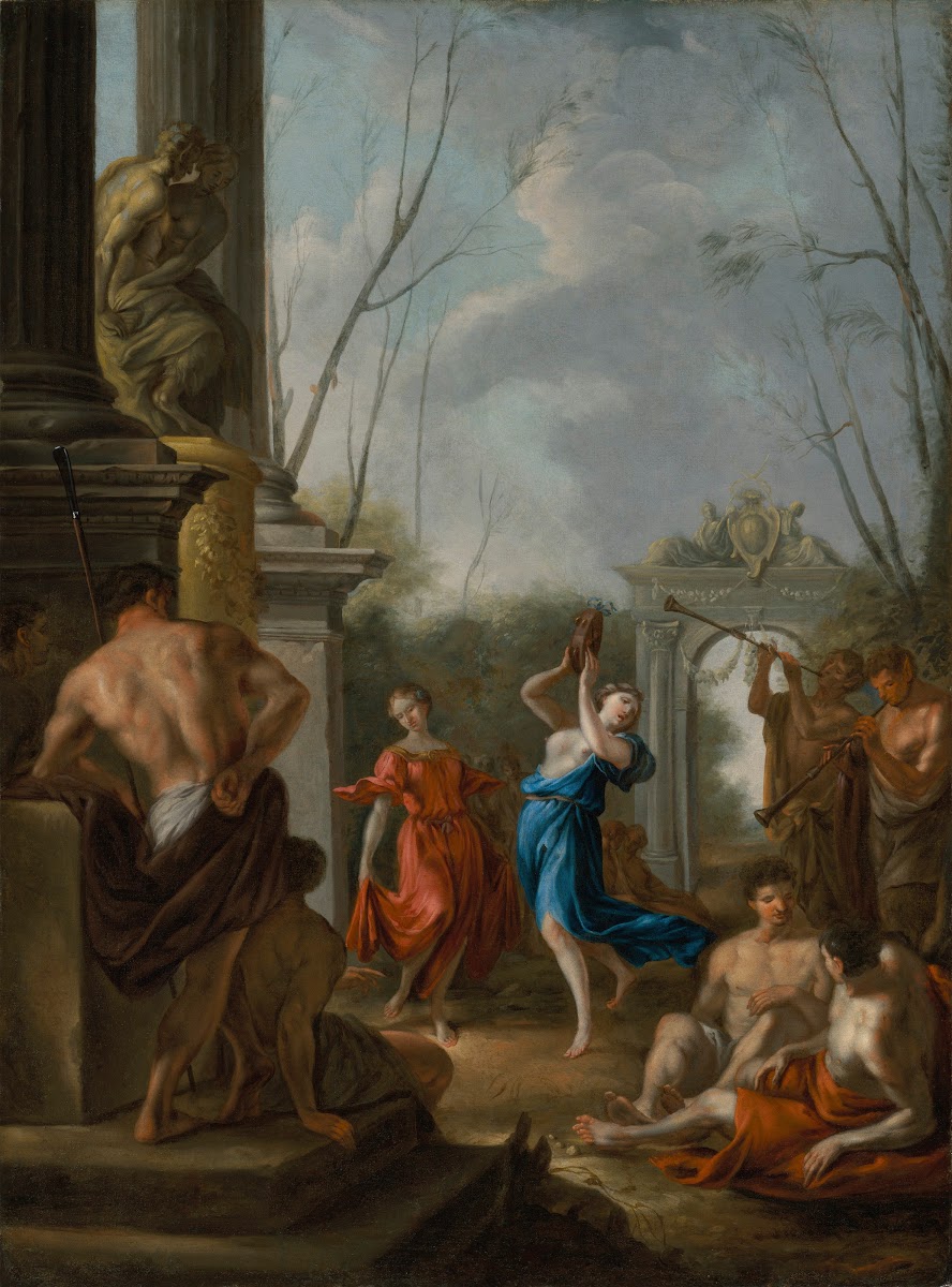 A Bacchanale in a classical courtyard
