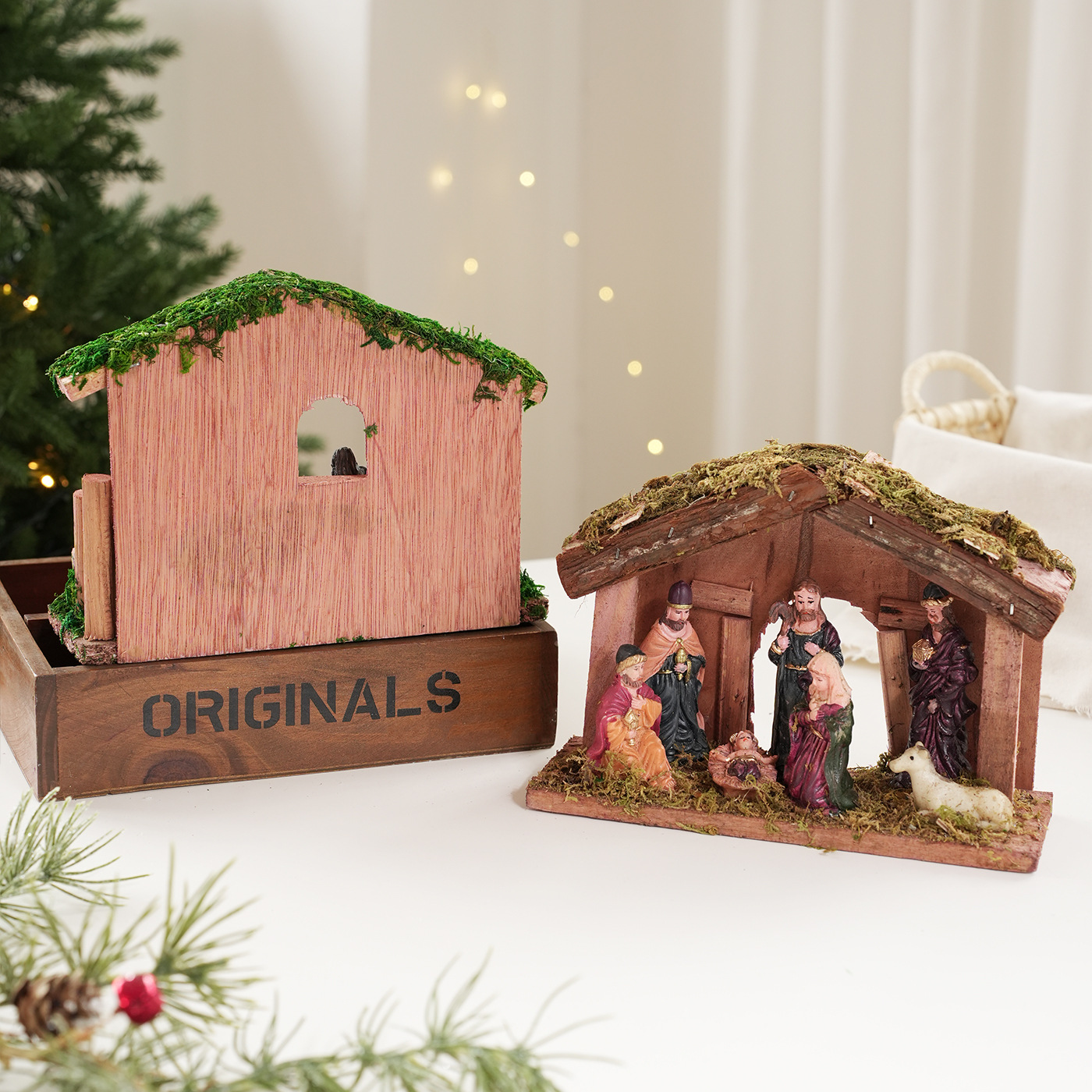 Wooden Christmas Nativity Decoration
