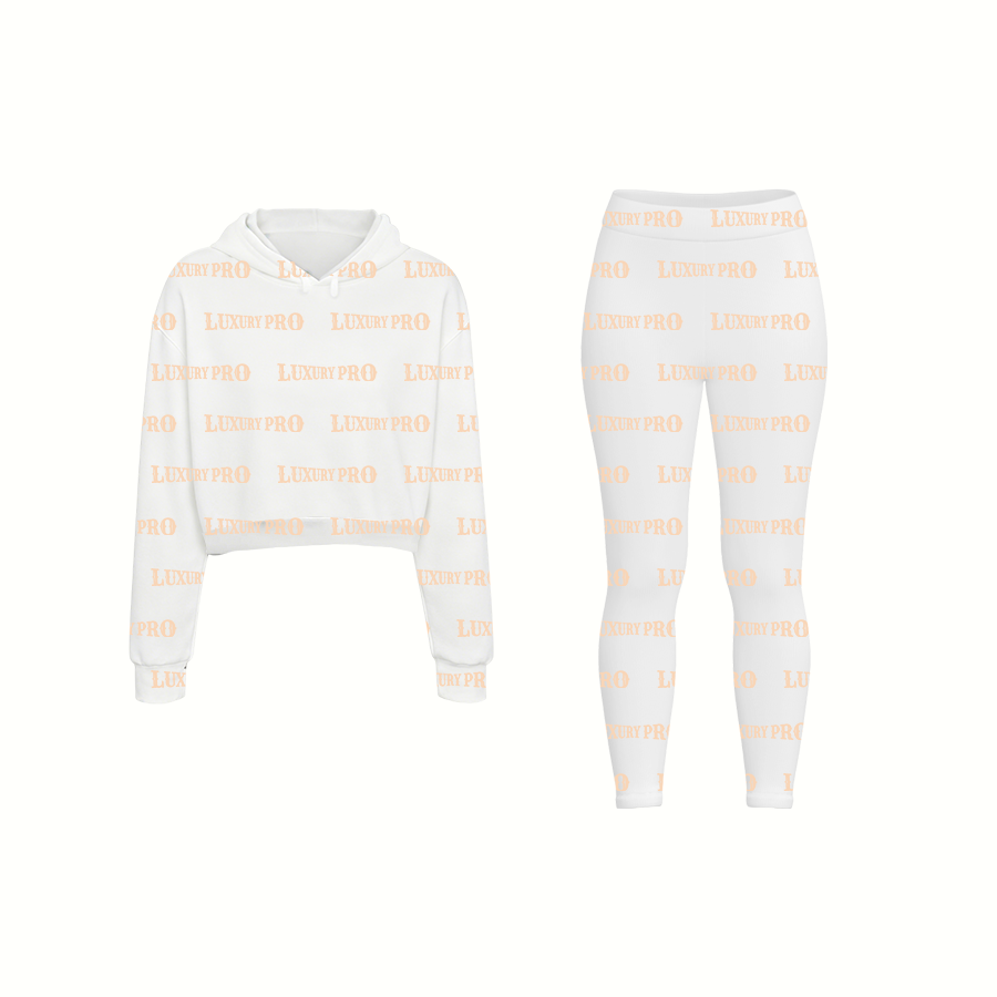 AOP Universal Cropped Hoodie With Hem + Universal Yoga Pants Set