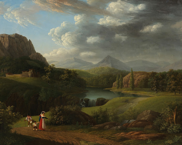 Campagnalandschaft mit Wanderern 1780 1790