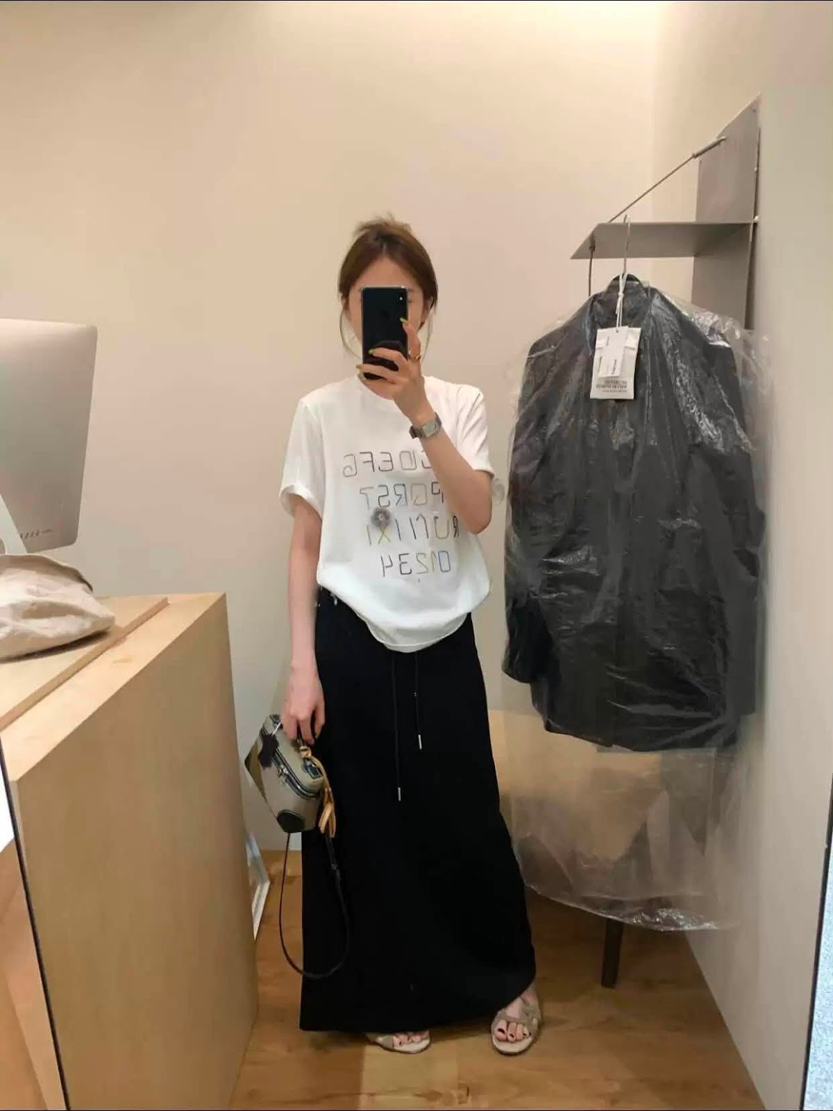 Chân váy dài thun lưng bản dây rút XONXEN SHOP 27062 – Image 4
