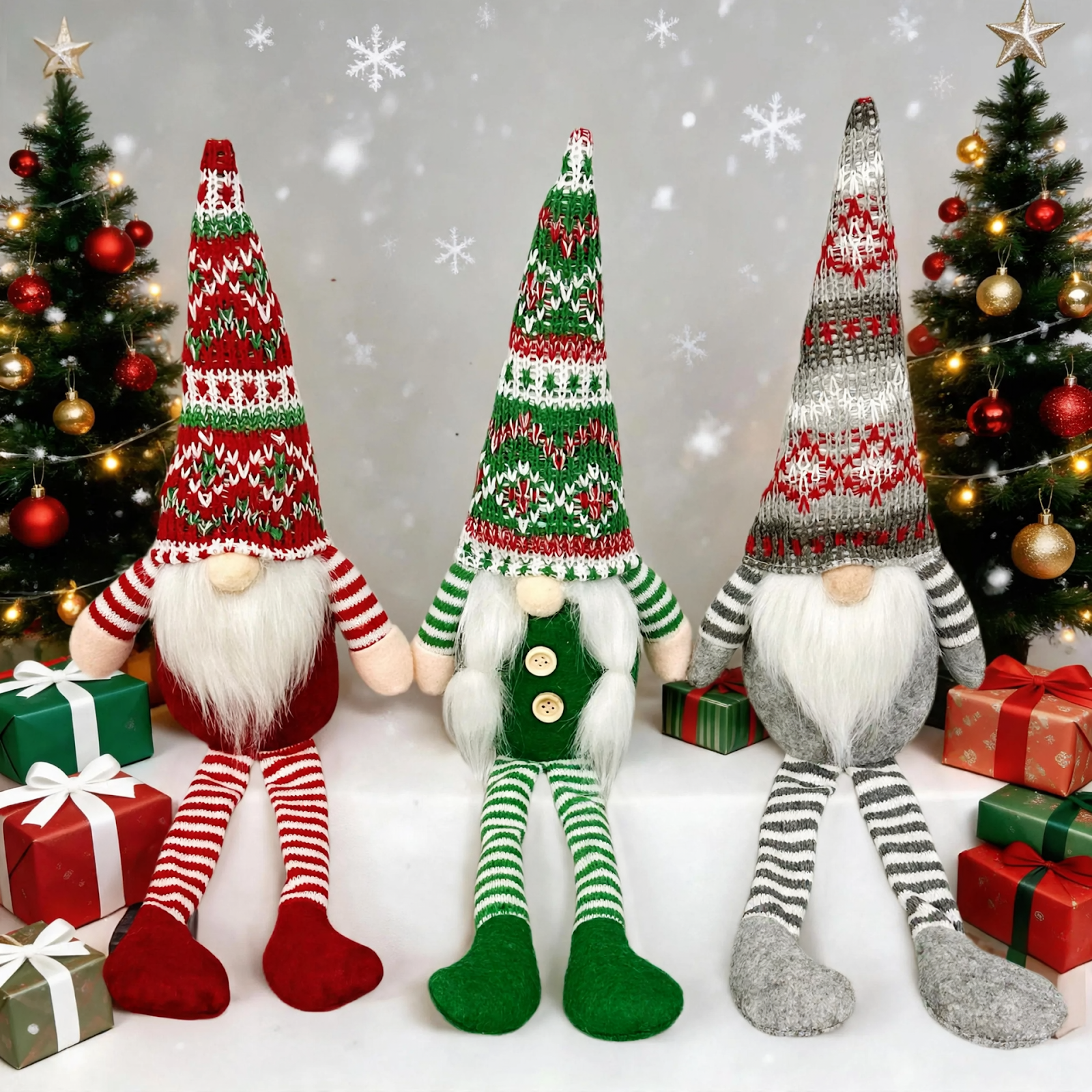 Weihnachts-Wichtel mit langen Beinen, Strick-Design
