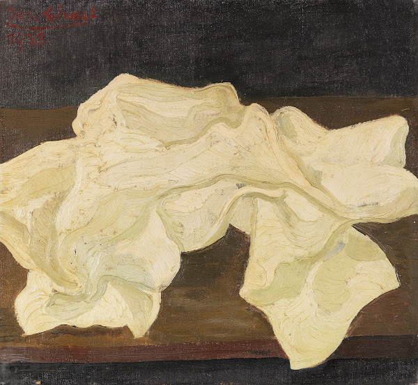 Gefaltetes weißes Tuch 1933