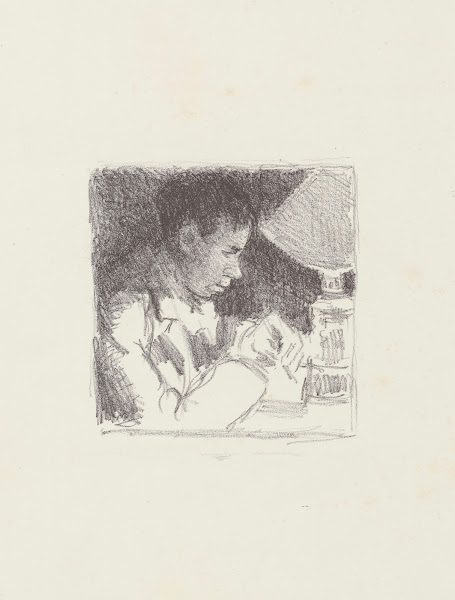 Jeune homme écrivant portrait de Rodo 1895