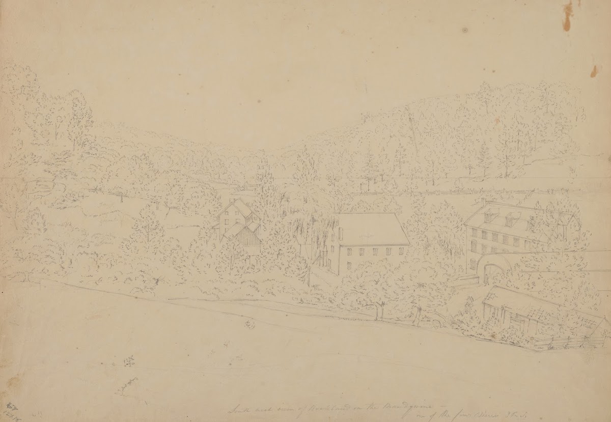 South west view of Rockland on the Brandywine  one of the four views JRS 1814 18