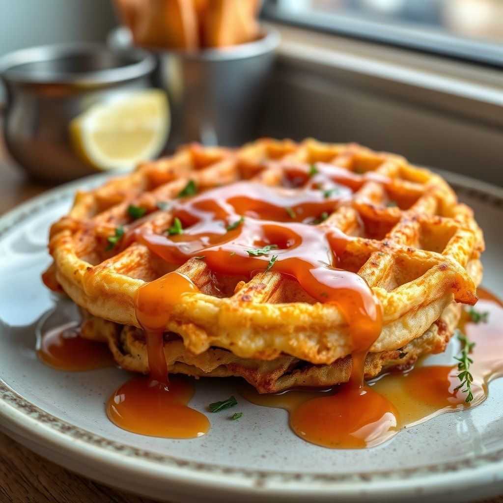 These savory potato waffles taste like delicious potato pancakes or latkes but with an amazingly crisp and golden crust (Easy 30-Minute Brunch) finished