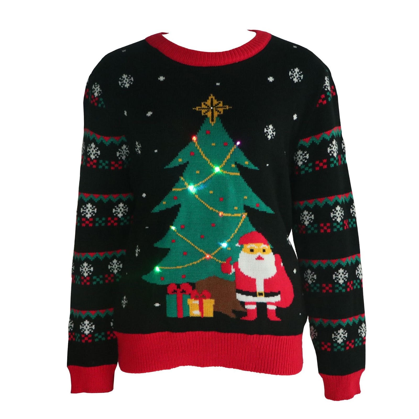 Women's Christmas sweater with 3D Christmas tree motif