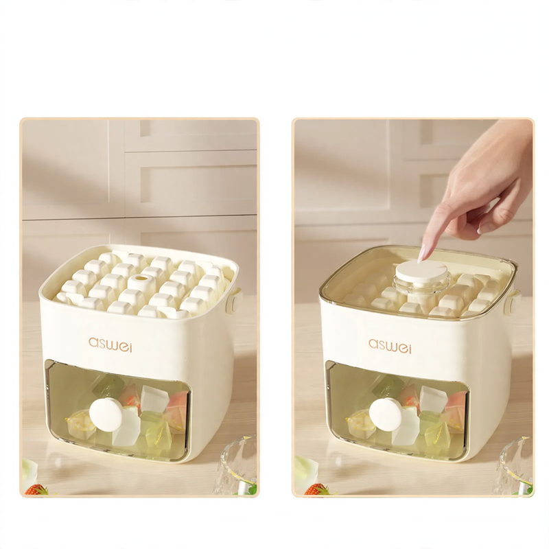Ice cube tray with pressure release, 48 capacity