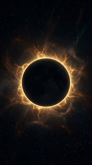 Minimalist Matte Black Eclipse Golden Corona Wallpaper - Free mobile Wallpaper