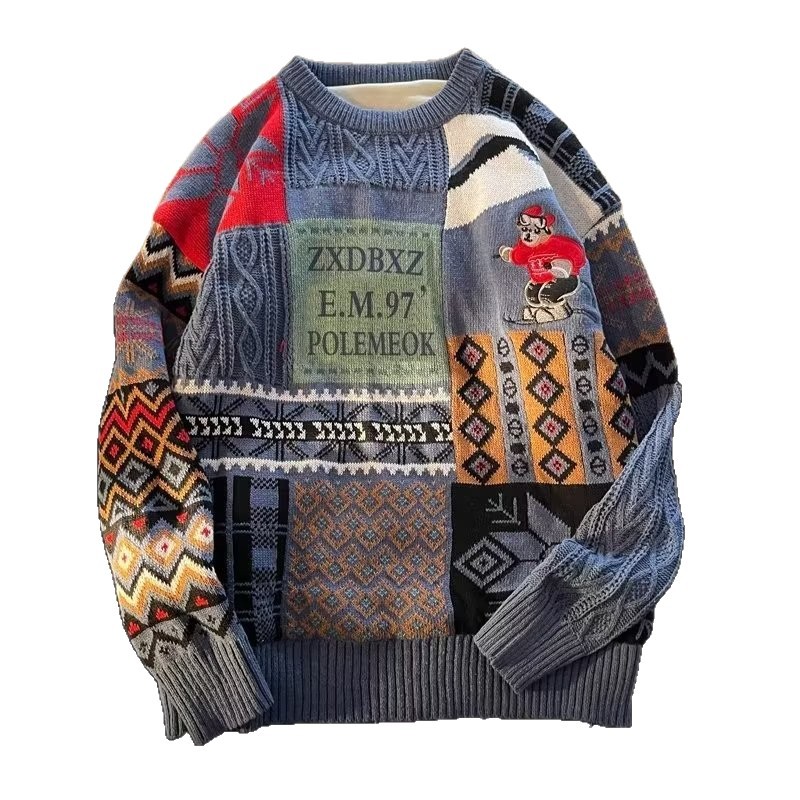 Retro Christmas Sweater in Harajuku Style