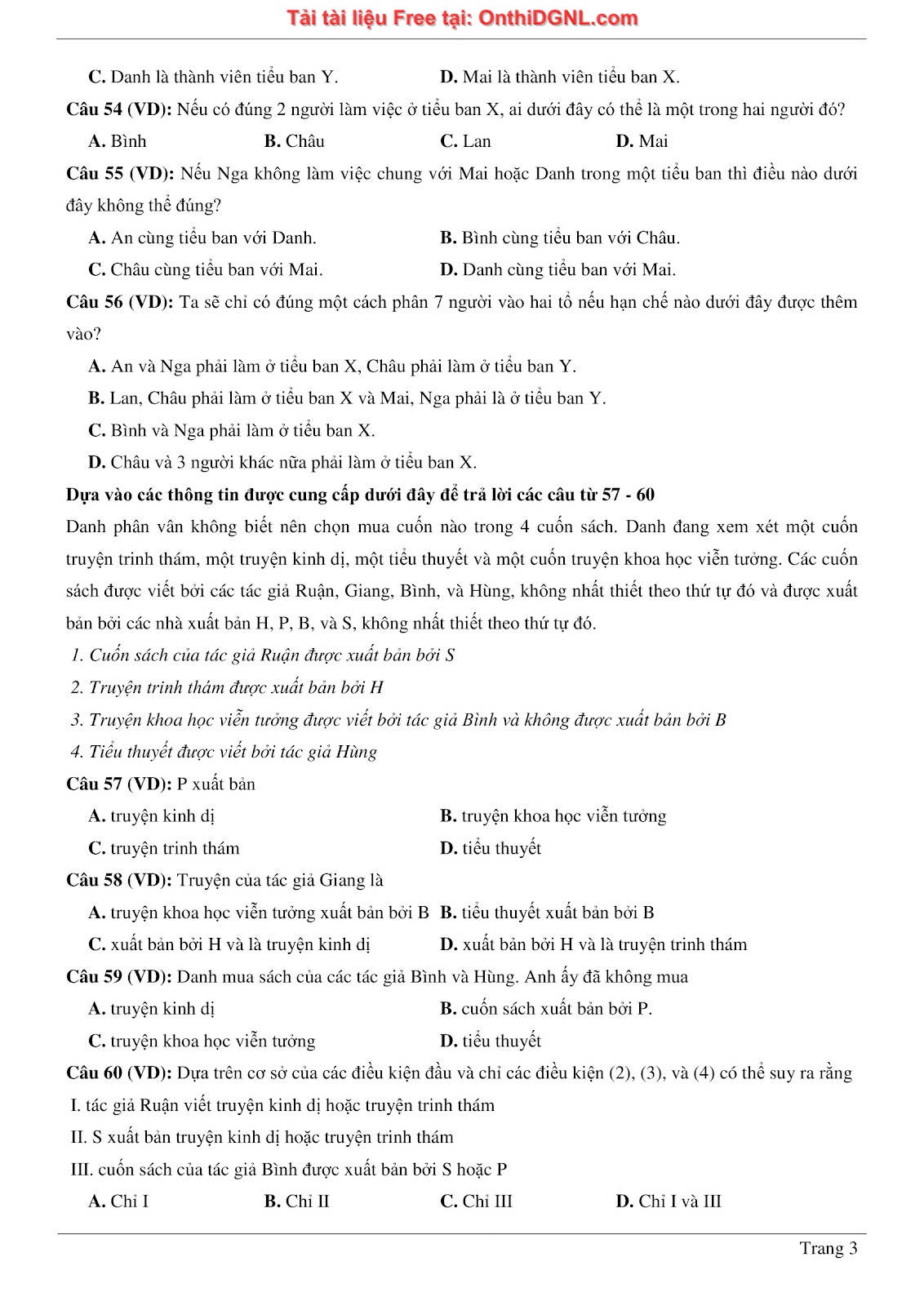 900 bài tập môn Toán - Ôn thi ĐGNL ĐHQG TP HCM Phần 3