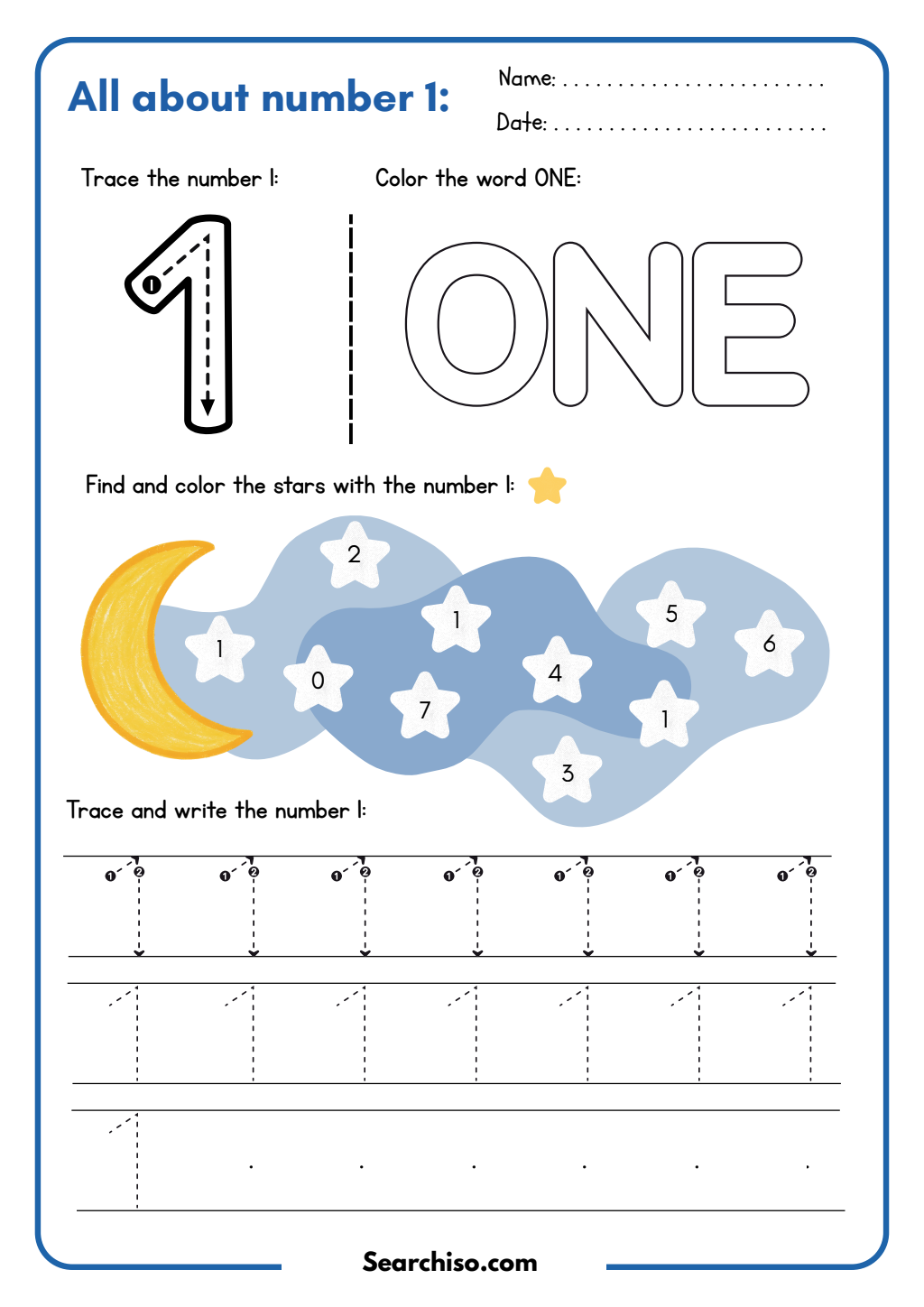 The Number One Foundation Worksheet PDF printable