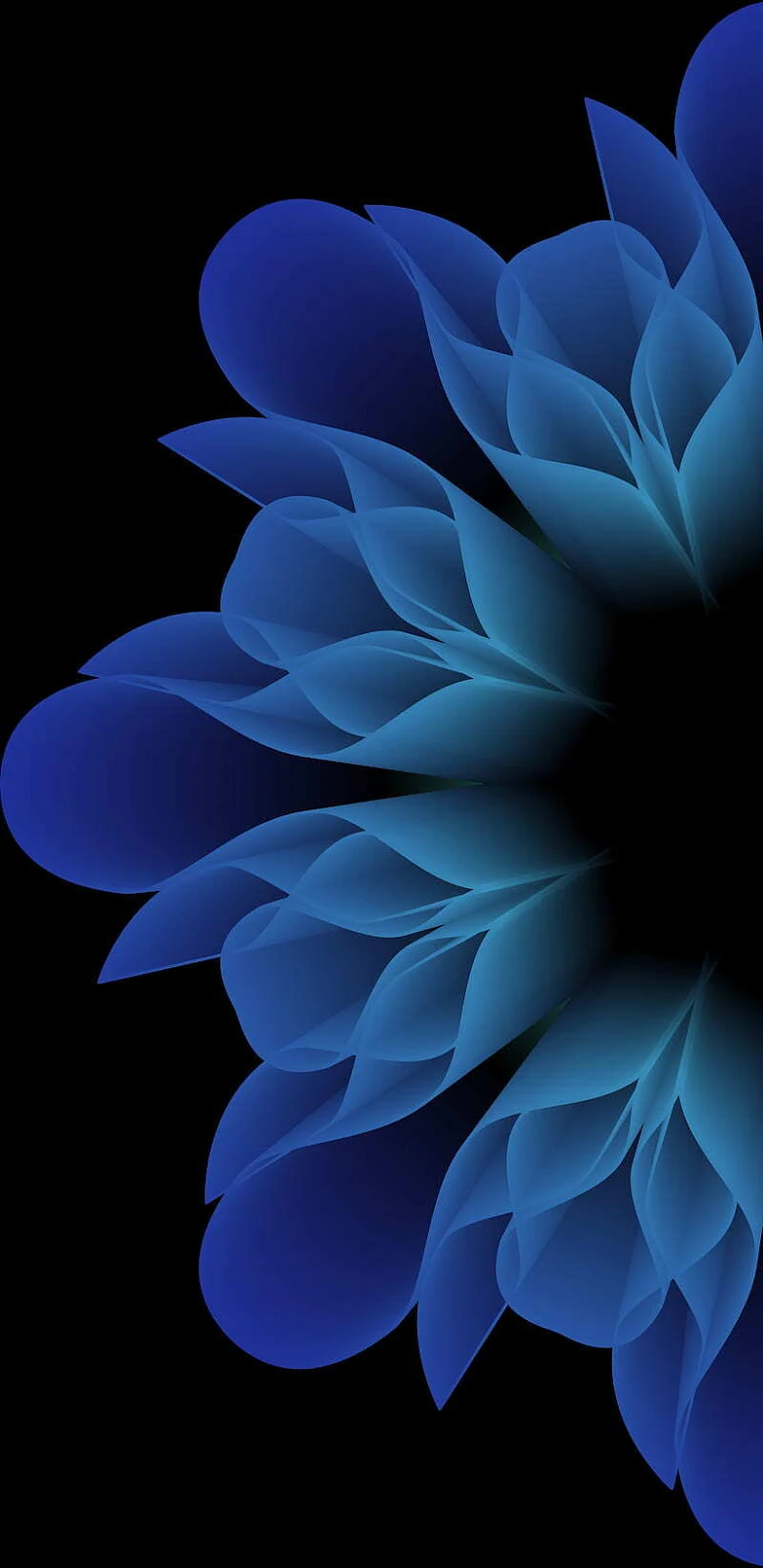 Abstract Blue Floral Pattern - Digital Art iPhone Wallpaper (800x1644)