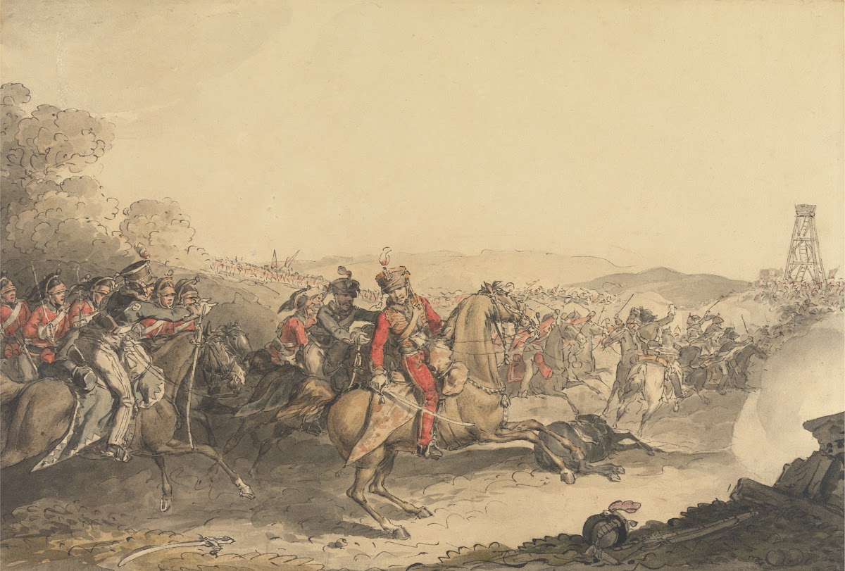 The Marquis of Anglesea Wounded Whilst Leading a Charge of Heavy Cavalry at the