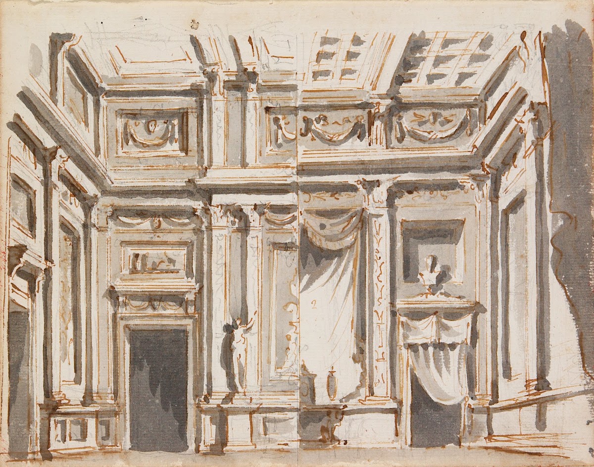 Stage Design Proposals A And B For A Drawing Room C 1790