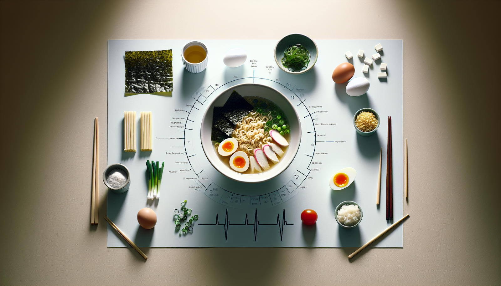 Healthy ramen bowl with soft tofu, seaweed, eggs and vegetables showing nutritious instant noodle transformation