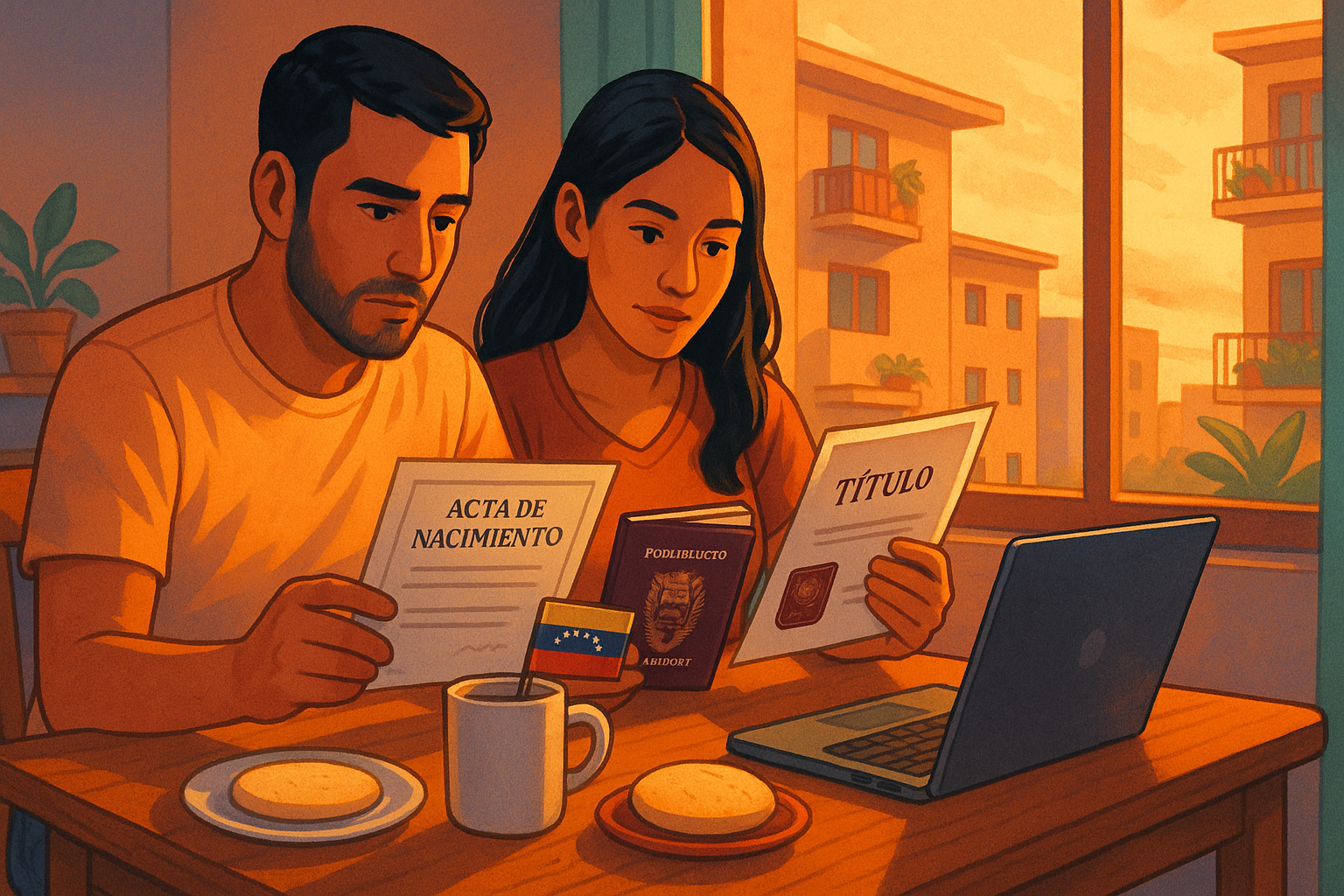 Venezolanos en el exterior organizando documentos para apostilla venezolana
