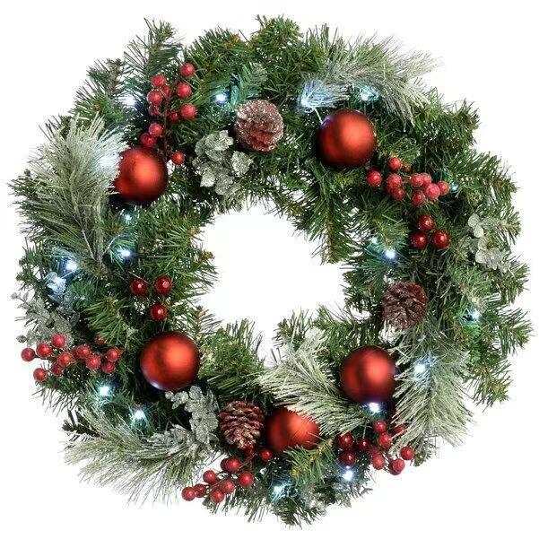 Weihnachtskranz mit Beleuchtung für festliche Dekoration