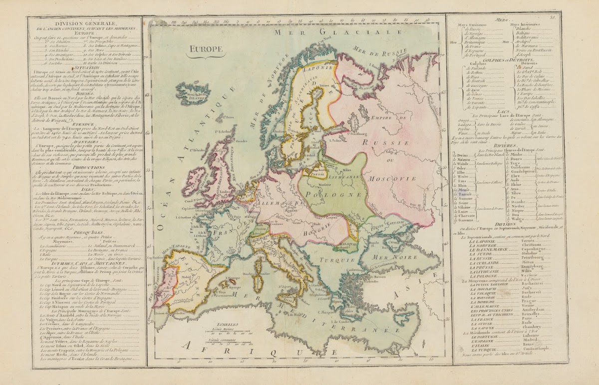 25 Division Générale de lAncien continent suivant les modernes Europe 1793
