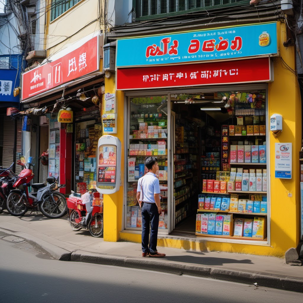 Hình minh họa: Khung cảnh cửa hàng và quy trình kinh doanh