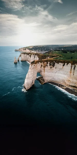Etretat, Cliffs, Normandy, Coastline iPhone Wallpaper Background