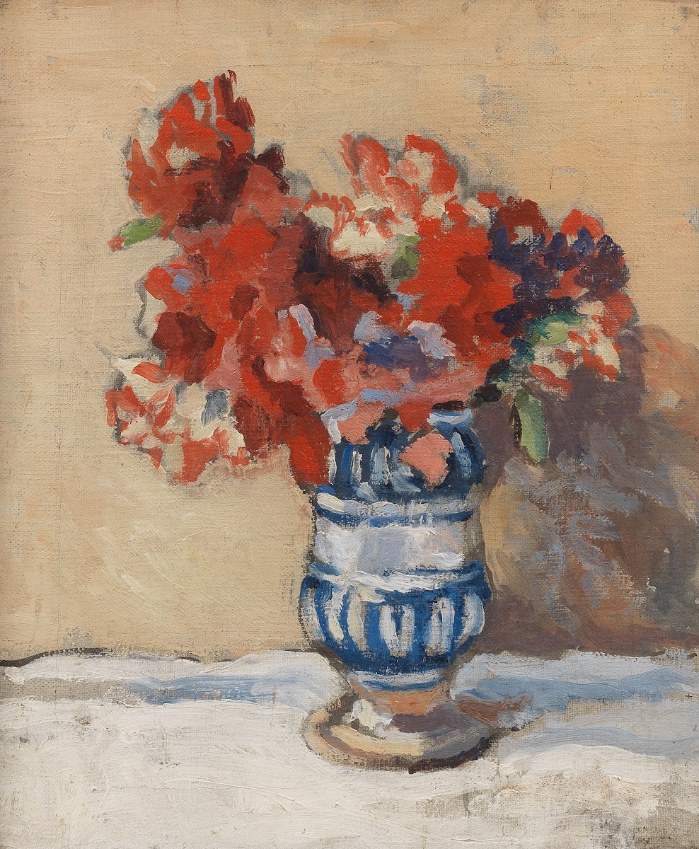 Flowers in a Blue Vase