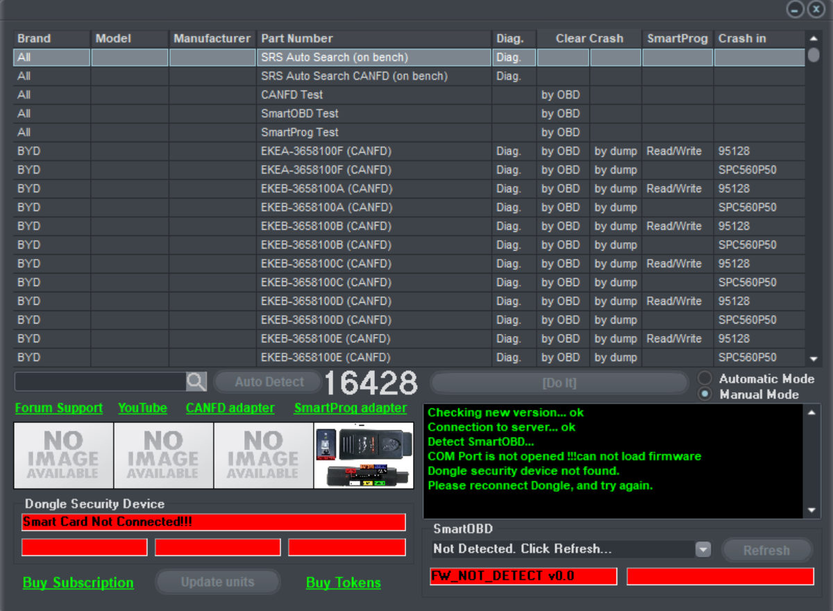 AirBag Service Tool Pro SmartOBD software screenshot for SRS crash data reset UAE Dubai