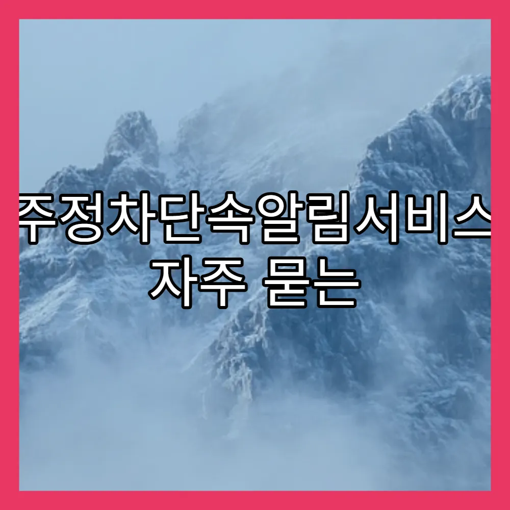주정차단속알림서비스 자주 묻는 질문(+신청, 해지)
