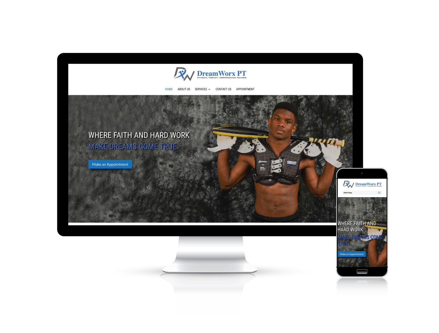 Dream Worx PT website design portfolio project