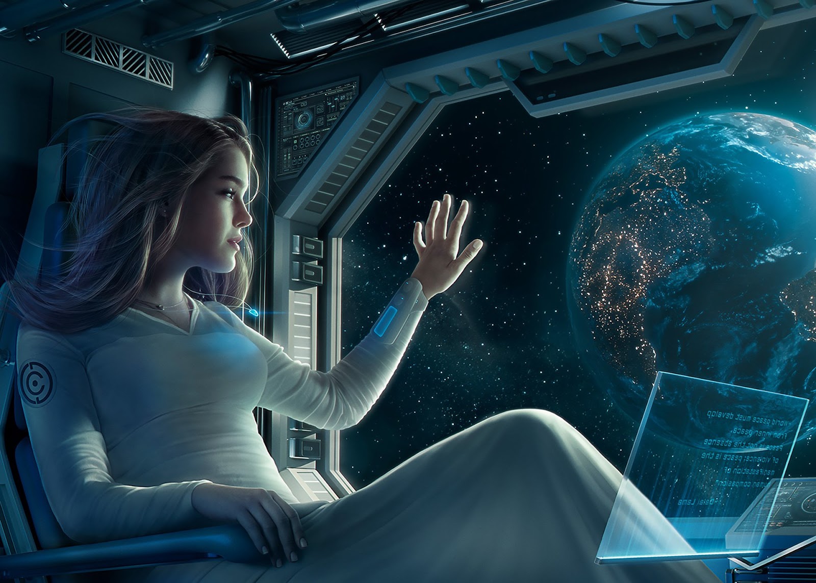 Girl In Space Wallpaper