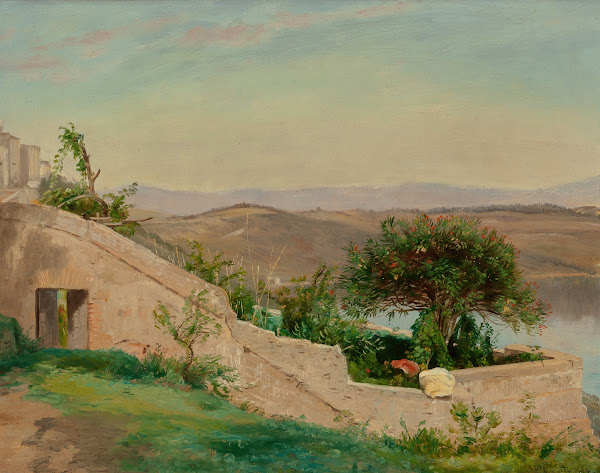 Lake Albano from Castle Gandolfi Italy circa 1860s