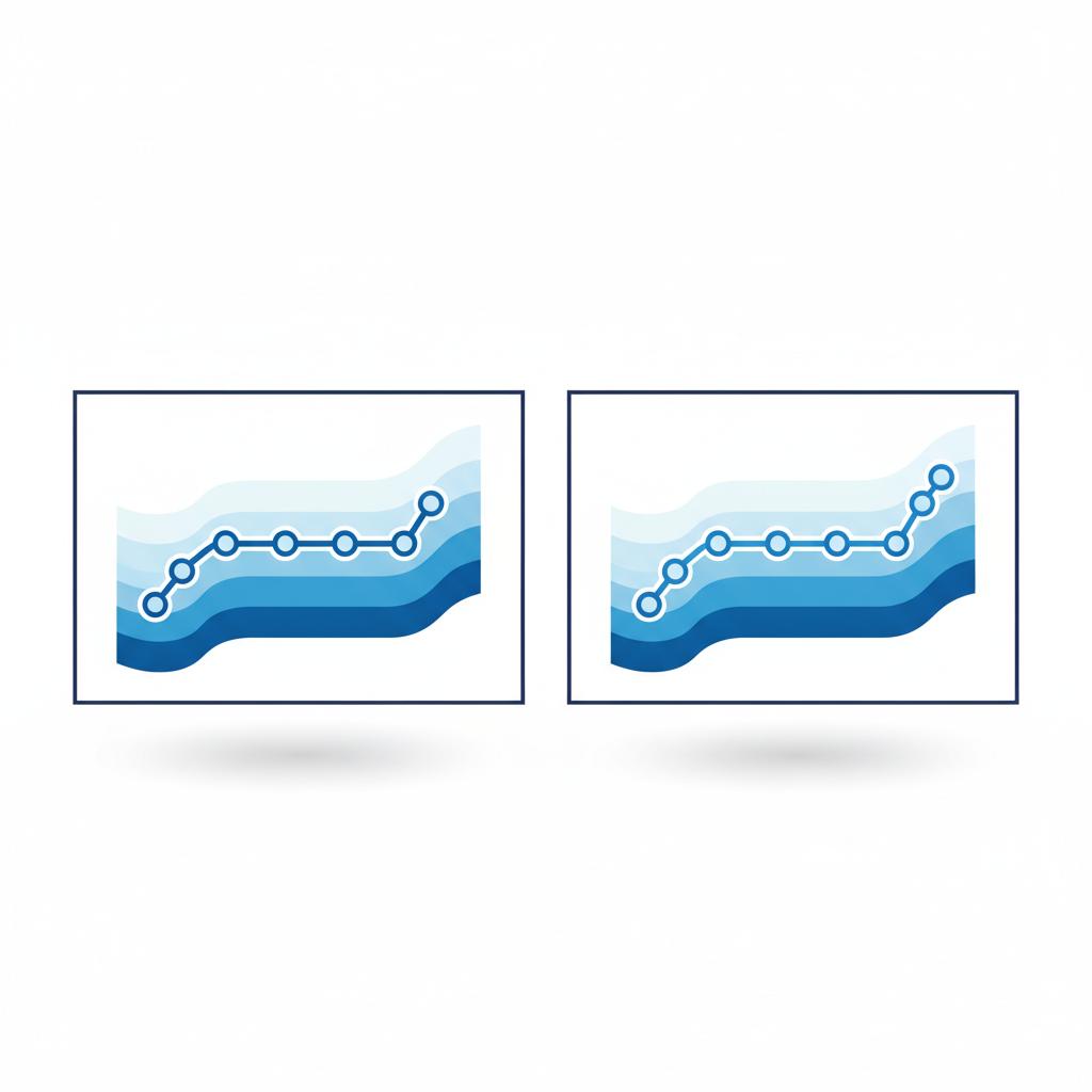 Minimalist vector infographic of two side by side metro price heatmaps with a highlighted connecting route illustrating local price comparison for second hand cars in near me