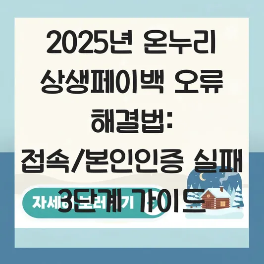 온누리 상생페이백 홈페이지 접속 및 본인인증 오류 해결 방법 대표 이미지