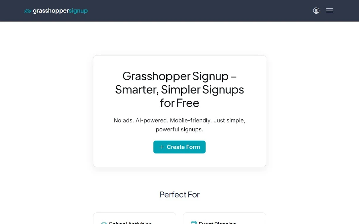 Captura de Grasshopper Signup