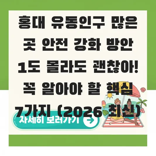 홍대 유동인구 많은 곳 안전 강화 방안