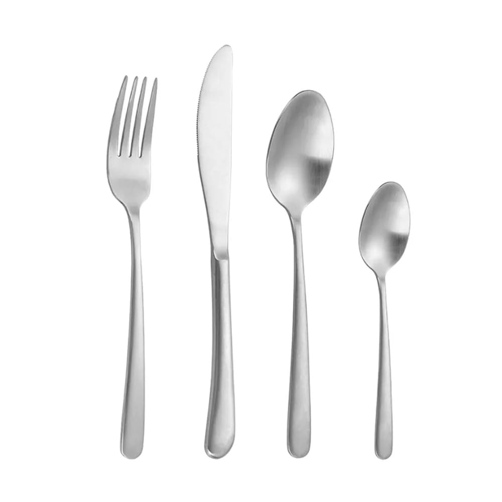 Set de cubiertos de acero inoxidable Kasablanka™ color plata, 16 piezas