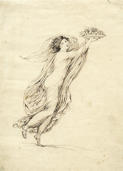 Young woman with a basket of grapes