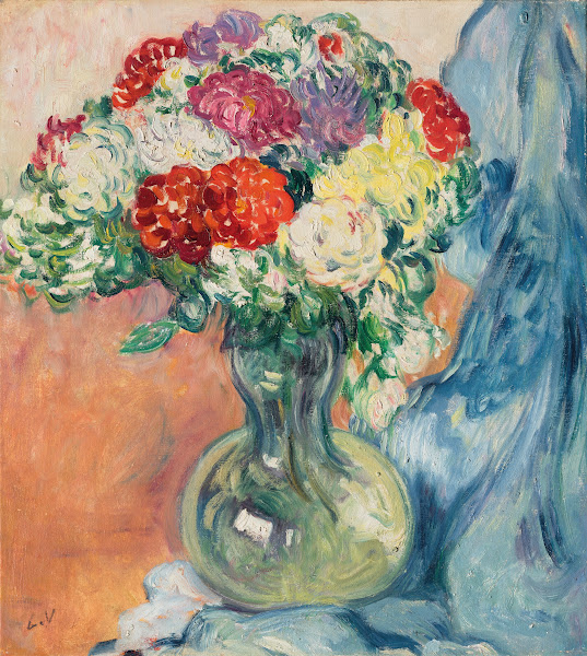 Chrysanthèmes au drap bleu 1910