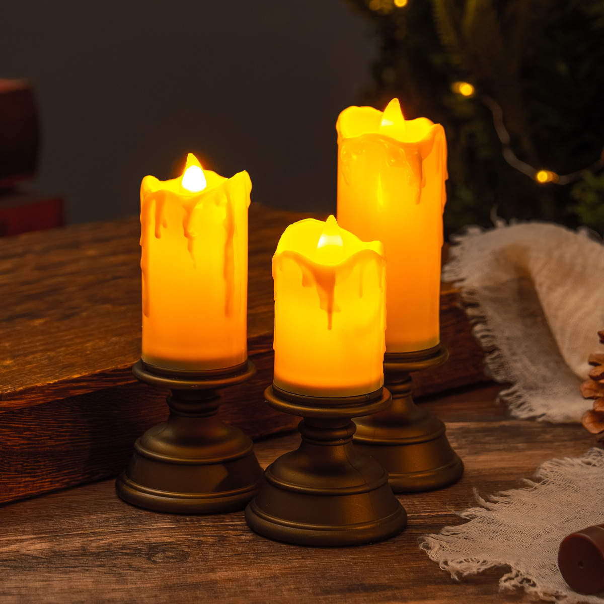 LED Real Wax Look Candle with Drip Effect