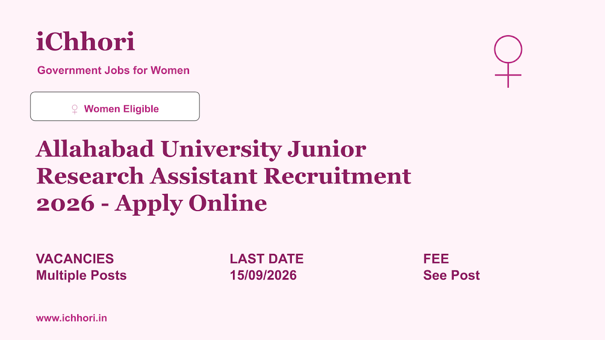 Allahabad University Junior Research Assistant Recruitment 2026 - Apply Online - iChhori