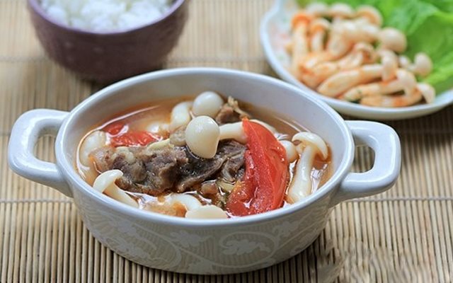 Canh Bò Nấm Linh Chi