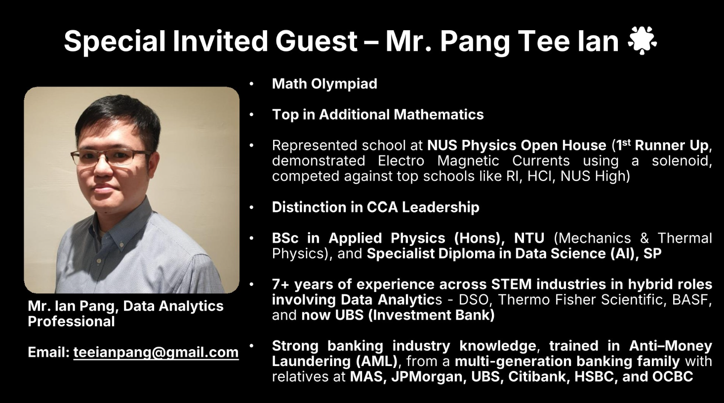 Special Invited Guest - Mr. Ian Pang