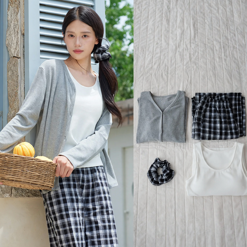 Women's Pajama Set, brushed on both sides, various cuts