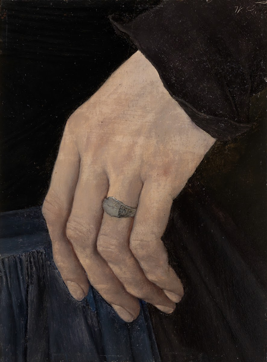 Linke Hand des Mädchens mit der Nelke ca 1880