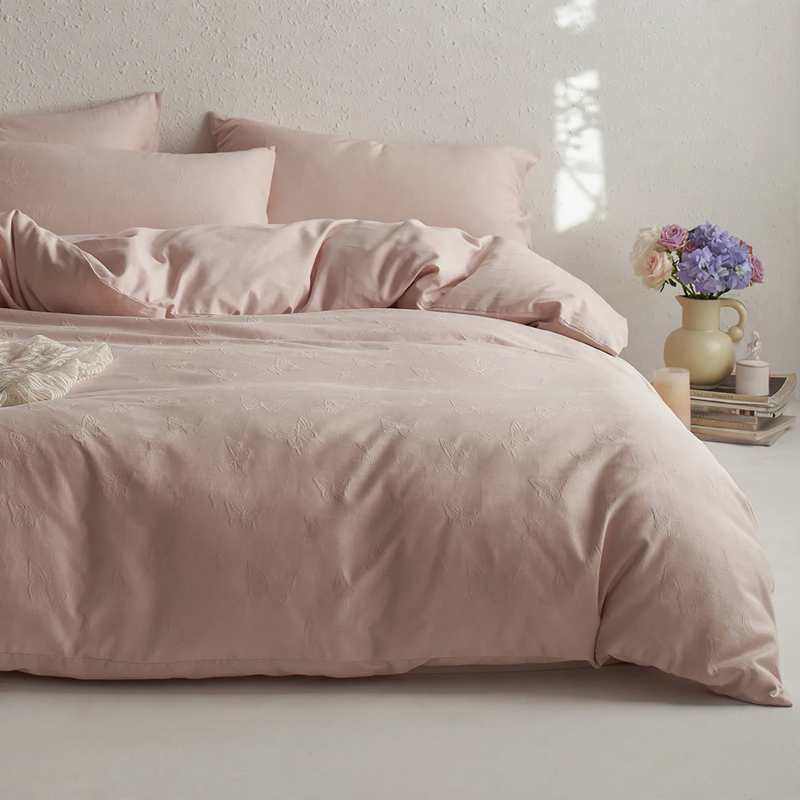 Cotton Bedding Set, 4 pieces, Butterfly motif