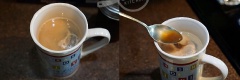 Cho trà túi lọc vào ly pha cùng với 100ml nước nóng. Khi trà đã ra hết chất thì bạn vớt túi lọc ra, cho sữa đặc vào khuấy đều cùng với siro gừng. Việc cuối cùng là thưởng thức ly trà sữa ấm nóng!